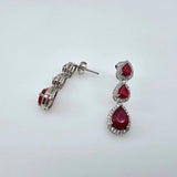 Aros de Rubí y Zirconia Cúbica - Aros