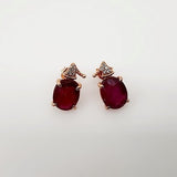 Aros de Rubí y Zirconia Cúbica - Aros