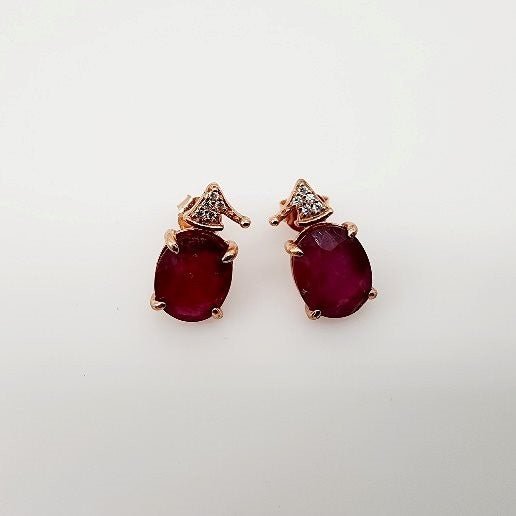 Aros de Rubí y Zirconia Cúbica - Aros