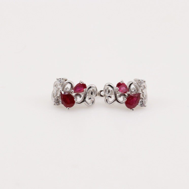 Aros de Rubí y Zirconia Cúbica - Aros