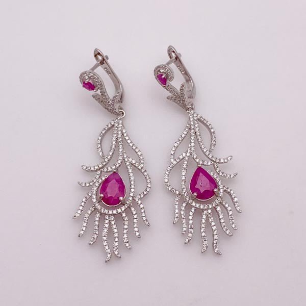 Aros de Rubí y Zirconia Cúbica - Aros