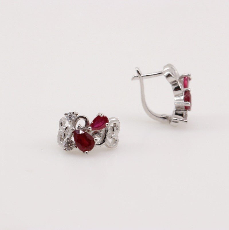 Aros de Rubí y Zirconia Cúbica - Aros