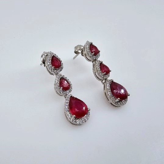 Aros de Rubí y Zirconia Cúbica - Aros