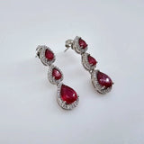 Aros de Rubí y Zirconia Cúbica - Aros
