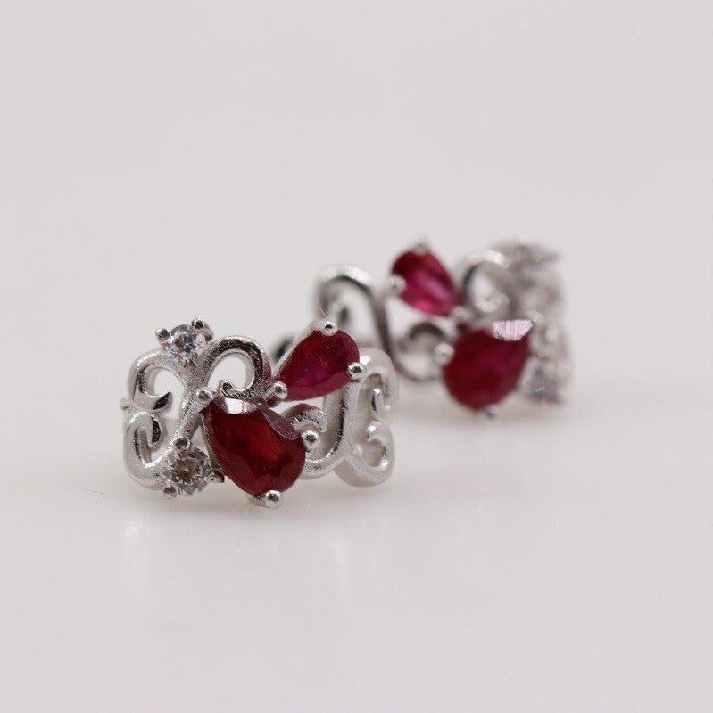 Aros de Rubí y Zirconia Cúbica - Aros