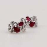 Aros de Rubí y Zirconia Cúbica - Aros