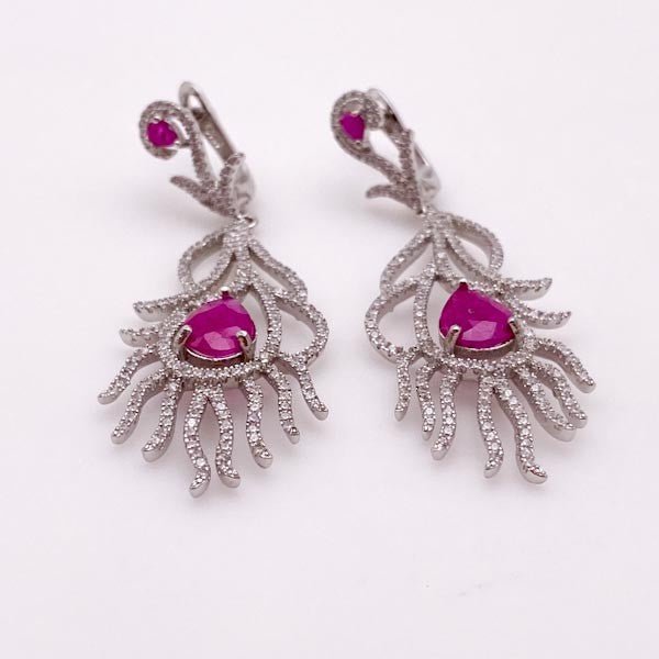 Aros de Rubí y Zirconia Cúbica - Aros