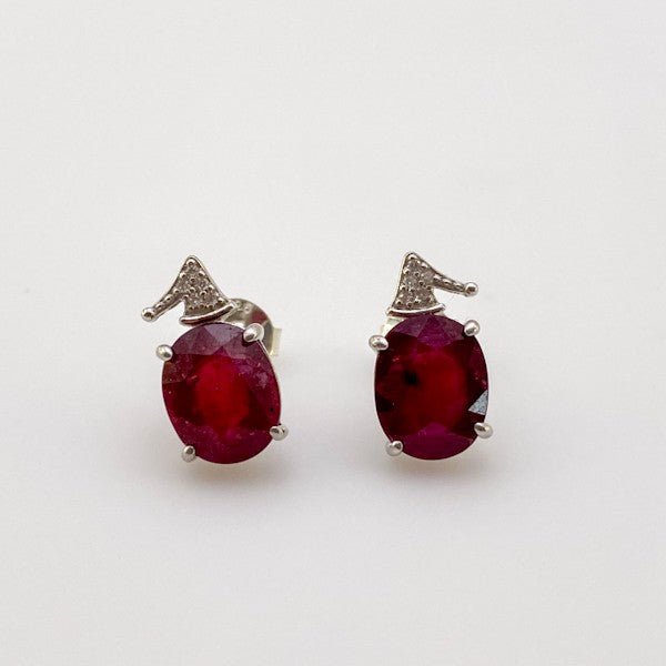 Aros de Rubí y Zirconia Cúbica - Aros