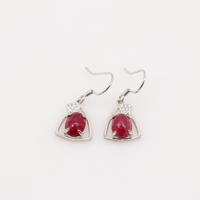 Aros de Rubí y Zirconia Cúbica - Aros