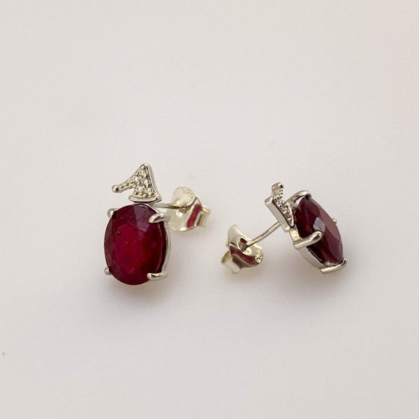 Aros de Rubí y Zirconia Cúbica - Aros
