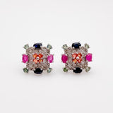 Aros de Rubí, Zafiros de colores y cubic zirconia - Aros