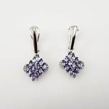 Aros de Tanzanita y cubic zirconia - Aros