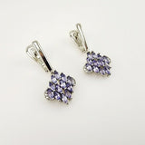 Aros de Tanzanita y cubic zirconia - Aros