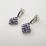 Aros de Tanzanita y cubic zirconia - Aros