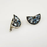 Aros de Topacio azul y cubic zirconia - Aros