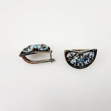 Aros de Topacio azul y cubic zirconia - Aros