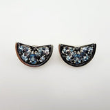 Aros de Topacio azul y cubic zirconia - Aros