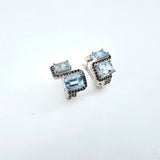 Aros de Topacio Azul y Espinela negra - Aros