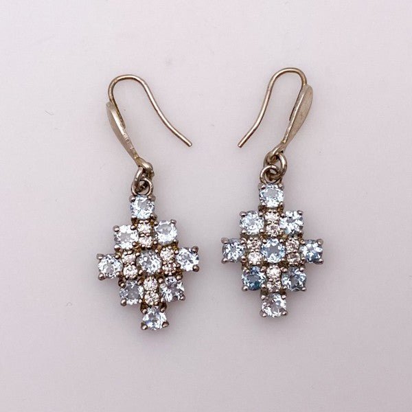 Aros de Topacio Azul y topacio blanco - Aros