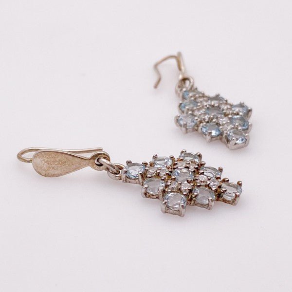 Aros de Topacio Azul y topacio blanco - Aros