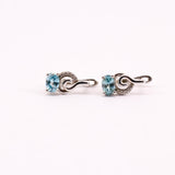 Aros de Topacio Azul y Zircon natural - Aros