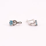 Aros de Topacio Azul y Zircon natural - Aros