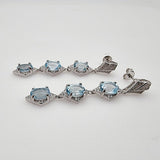 Aros de Topacio Azul y Zirconia Cúbica - Aros