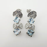 Aros de Topacio Azul y Zirconia Cúbica - Aros