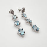 Aros de Topacio Azul y Zirconia Cúbica - Aros