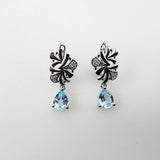 Aros de Topacio Azul y Zirconia Cúbica - Aros