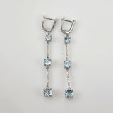 Aros de Topacio Azul y Zirconia Cúbica - Aros