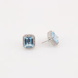 Aros de Topacio Azul y Zirconia Cúbica - Aros