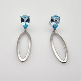 Aros de Topacio Azul y Zirconia Cúbica - Aros