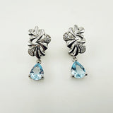 Aros de Topacio Azul y Zirconia Cúbica - Aros