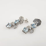 Aros de Topacio Azul y Zirconia Cúbica - Aros