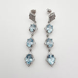 Aros de Topacio Azul y Zirconia Cúbica - Aros