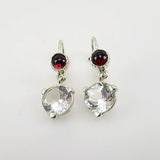 Aros de Topacio Blanco y Granate - Aros