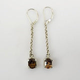 Aros de Topacio Imperial con Cadena en Plata 950- Aros