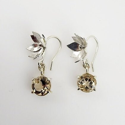 Aros de Topacio Imperial en Plata 950 - Aros