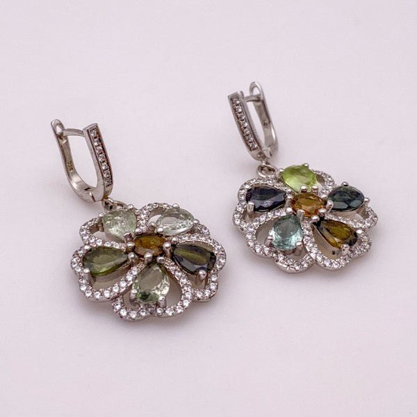 Aros de turmalinas multicolores - Aros