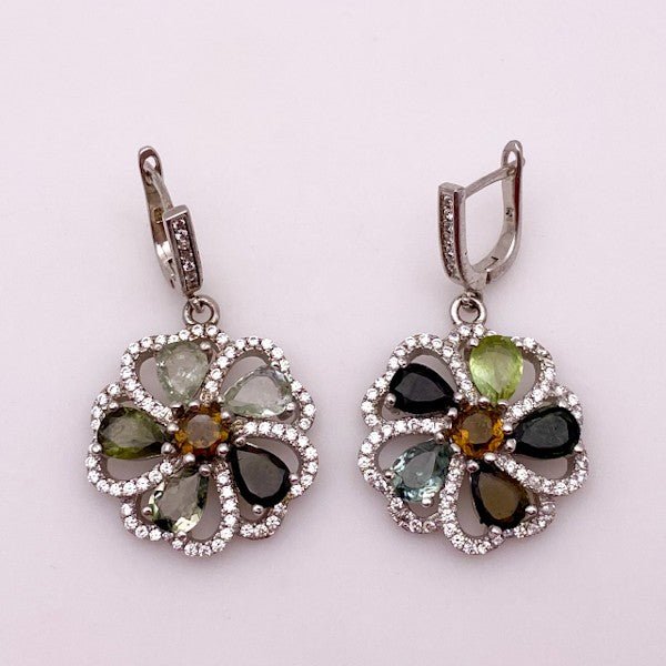 Aros de turmalinas multicolores - Aros