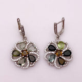 Aros de turmalinas multicolores - Aros