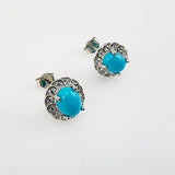 Aros de Turquesa y cubic zirconia - Aros