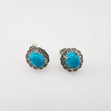 Aros de Turquesa y cubic zirconia - Aros