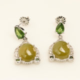 Aros de Zafiro amarillo y zircón verde - Aros
