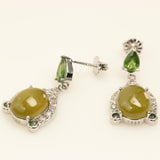 Aros de Zafiro amarillo y zircón verde - Aros