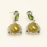 Aros de Zafiro amarillo y zircón verde - Aros