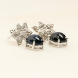 Aros de Zafiro estrella y cubic zirconia - Aros