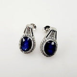 Aros de Zafiro y Zirconia Cúbica - Aros
