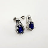 Aros de Zafiro y Zirconia Cúbica - Aros